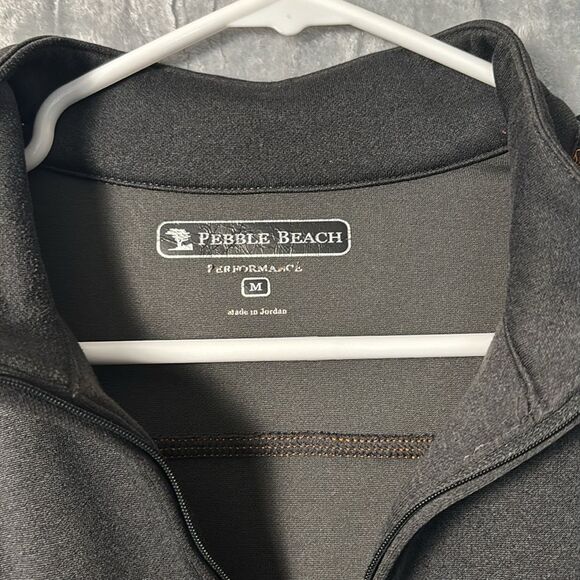Pebble Beach Gray Orange 1/4 Zip Golf Pullover Size Medium - Picture 2 of 7